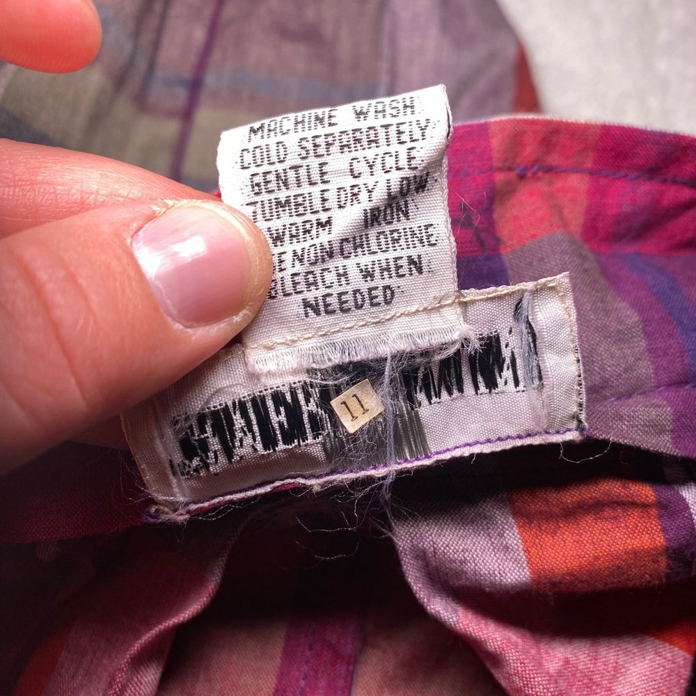 NWT True Vintage 1980s/1990s 100% Cotton Plaid Button Front Midi Skirt - Picture 16 of 16